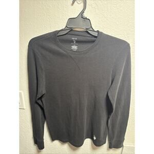 U.S. Polo Assn. Size L Men's Long Sleeve Crew Neck Solid Thermal Shirt Black
